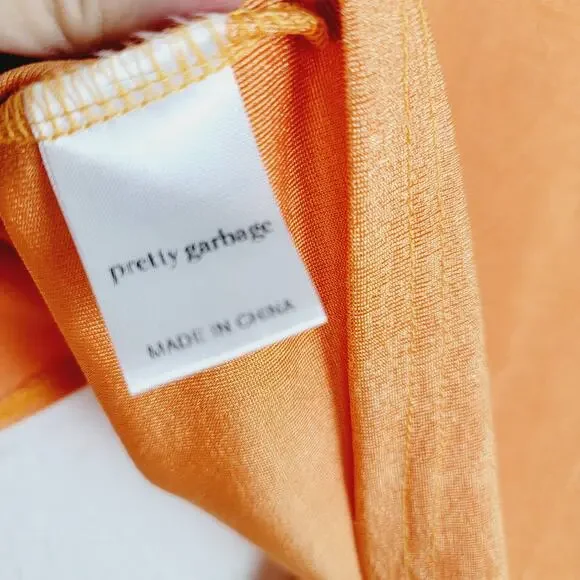 Pretty Garbage Tangerine O-Ring V-neck Open Front Crop Top - Size M - Picture 8 of 9